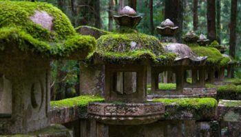 Okunoin Cemetery Mount Koya on the Kumano Kodo pilgrimage trail